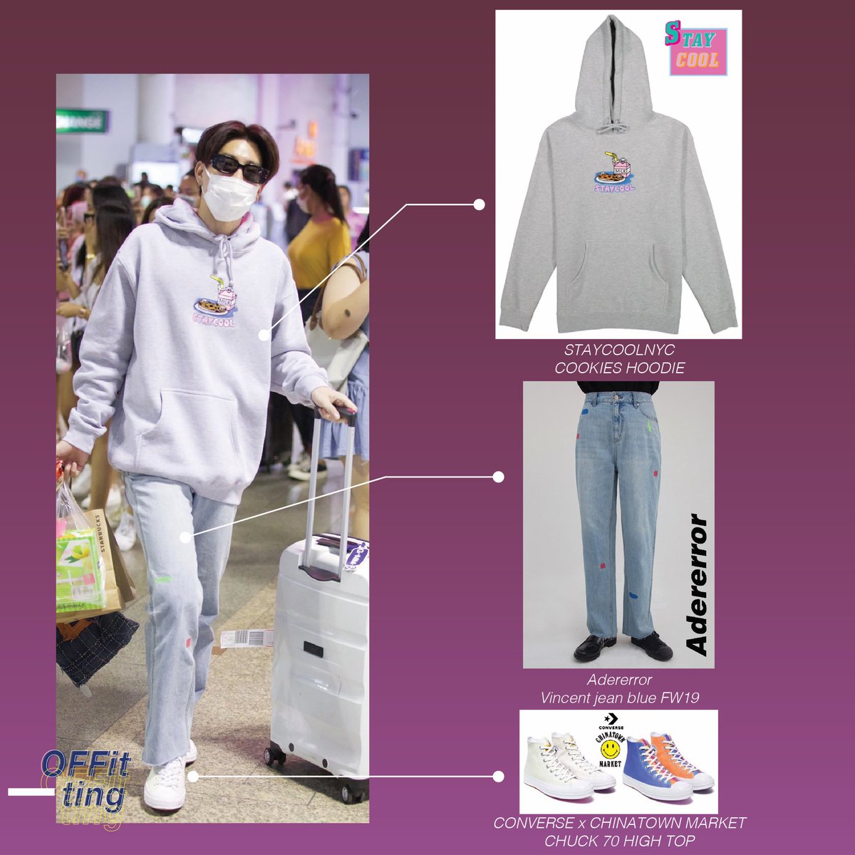 offit_ting's tweet photo. 080220 : @off_tumcial PNH▶️DMK
#Idolothailand
#GMMTVxMistine #Mistinecambodia
👕STAYCOOLNYC COOKIES HOODIE
👖Adererror Vincent jean blue FW19
👟CONVERSE x CHINATOWN MARKET CHUCK 70 HIGH TOP
📸💚@Jetaime_xx4
#offitting #ป่าปี๊ไม่ได้หล่อขนาดนั้น #ออฟกัน #tumcial #offgun https://t.co/Wl0PxPpecp