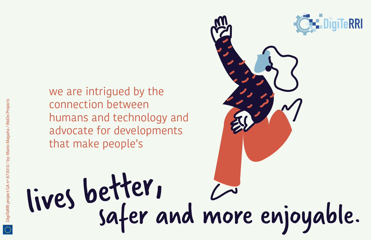digiTeRRI's tweet photo. We are intrigued by the connection between humans and technology and advocate for developments that make people’s lives better, safer and more enjoyable.
#H2020 #CitizenScience #RRI #digitalization #industrialdigitalization #territorialinnovation #HumanTechnologyInteraction https://t.co/efOSFyeQBf