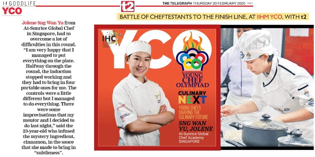 Varuni04's tweet photo. #YCO2020 #t2coversYCO

The Telegraph-t2 brings back snapshots of team #singapore who made it to the top 10 finalists at the International Young Chefs Olympiad.

At-Sunrice GlobalChef Academy #atsunrice #asr #asrfoodfeed
#sustainability #culinarycompetition AM https://t.co/HaGJsbyWtK