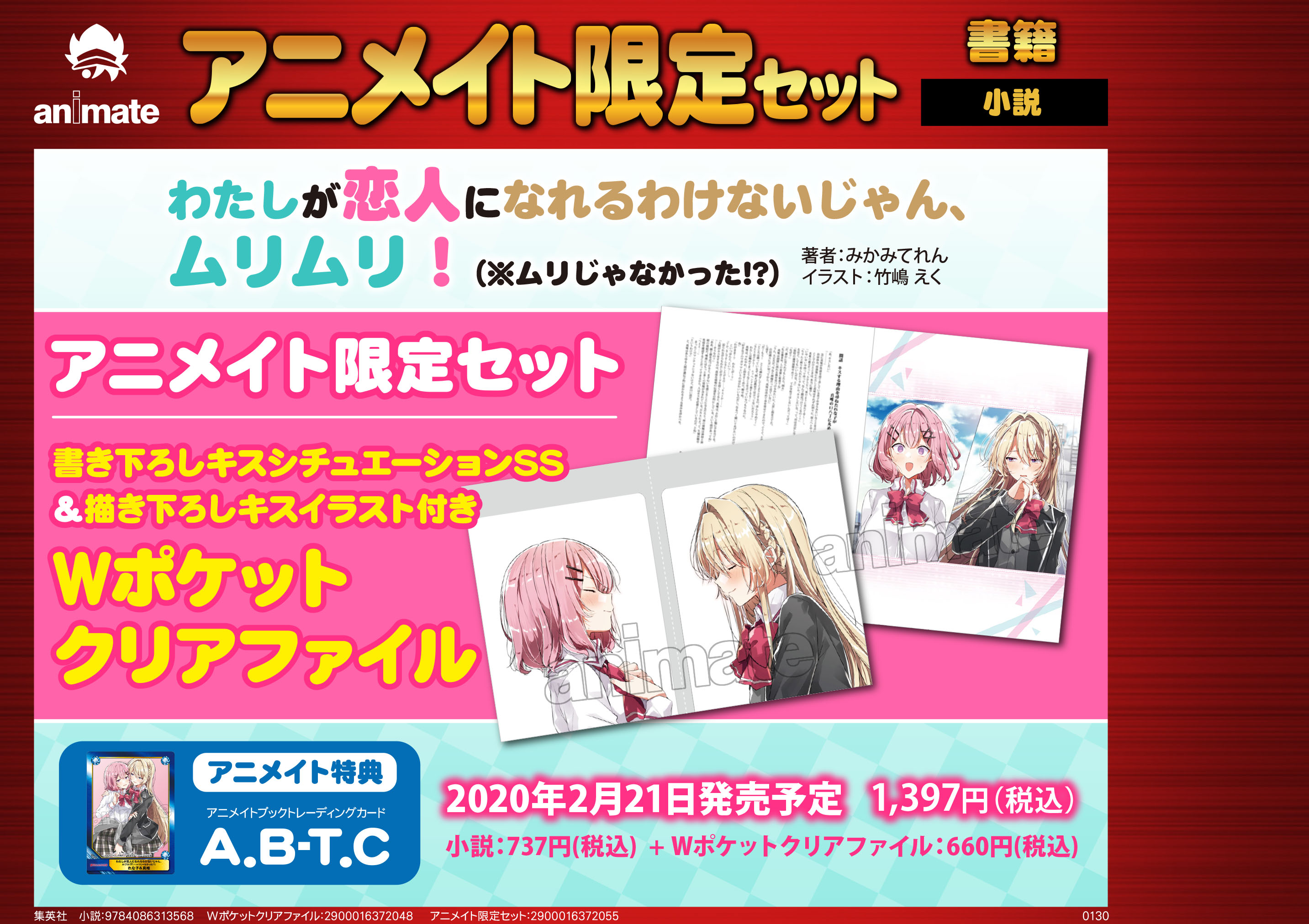 【新品未開封】わたしが恋人になれるわけないじゃん アニメイト特典 クリアファイル 完全生産限定版Blu-ray わたしが恋人になれるわけないじゃん