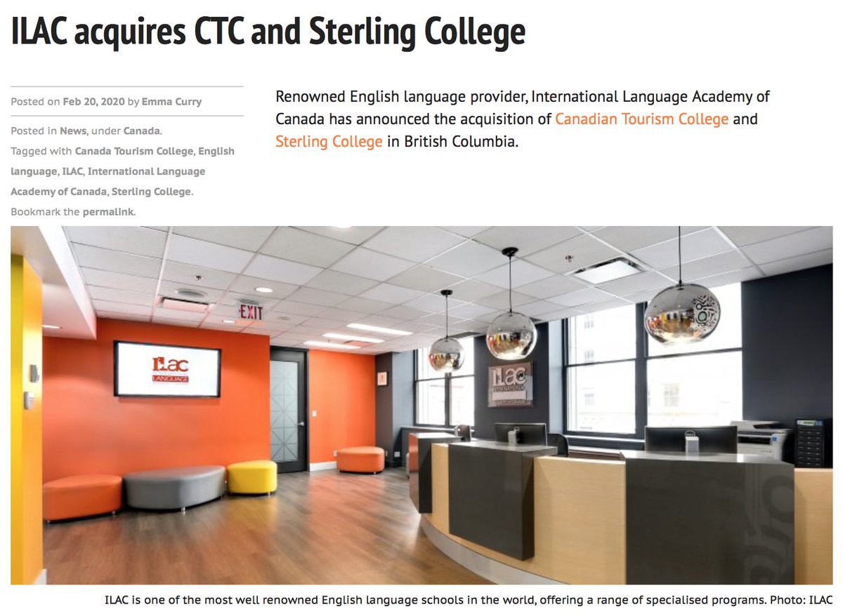 ILAC acquires CTC and Sterling College

Read more: thepienews.com/news/ilac-acqu…

#intled <a href="/iloveilac/">ILAC</a> <a href="/sterling_ca/">Sterling College</a> <a href="/ctourismcollege/">Canadian Tourism College</a>