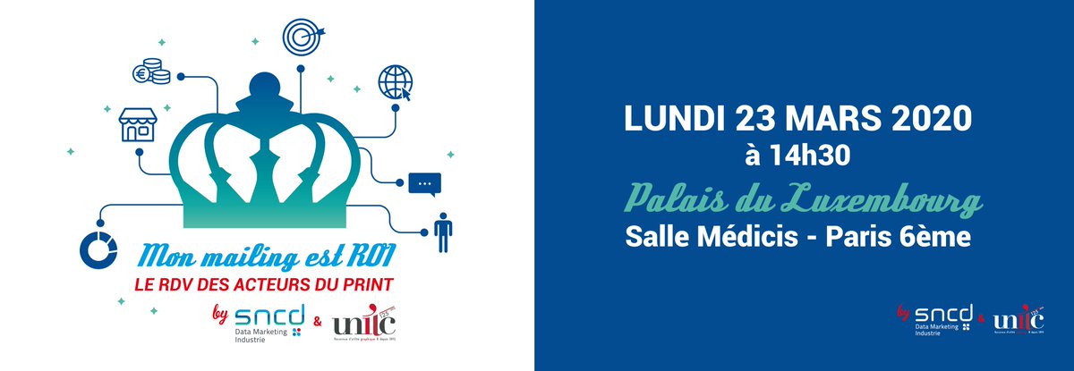 Le @Sncdmulticanal est fier d'annoncer son prochain événement "Mon Mailing est ROI" en partenariat avec <a href="/uniic_org/">UNIIC</a>. Cette manifestation aura lieu le 23 mars au Palais du Luxembourg &amp; s'adresse à tous les amoureux du mailing papier => monmailingestroi.fr #print #papier
