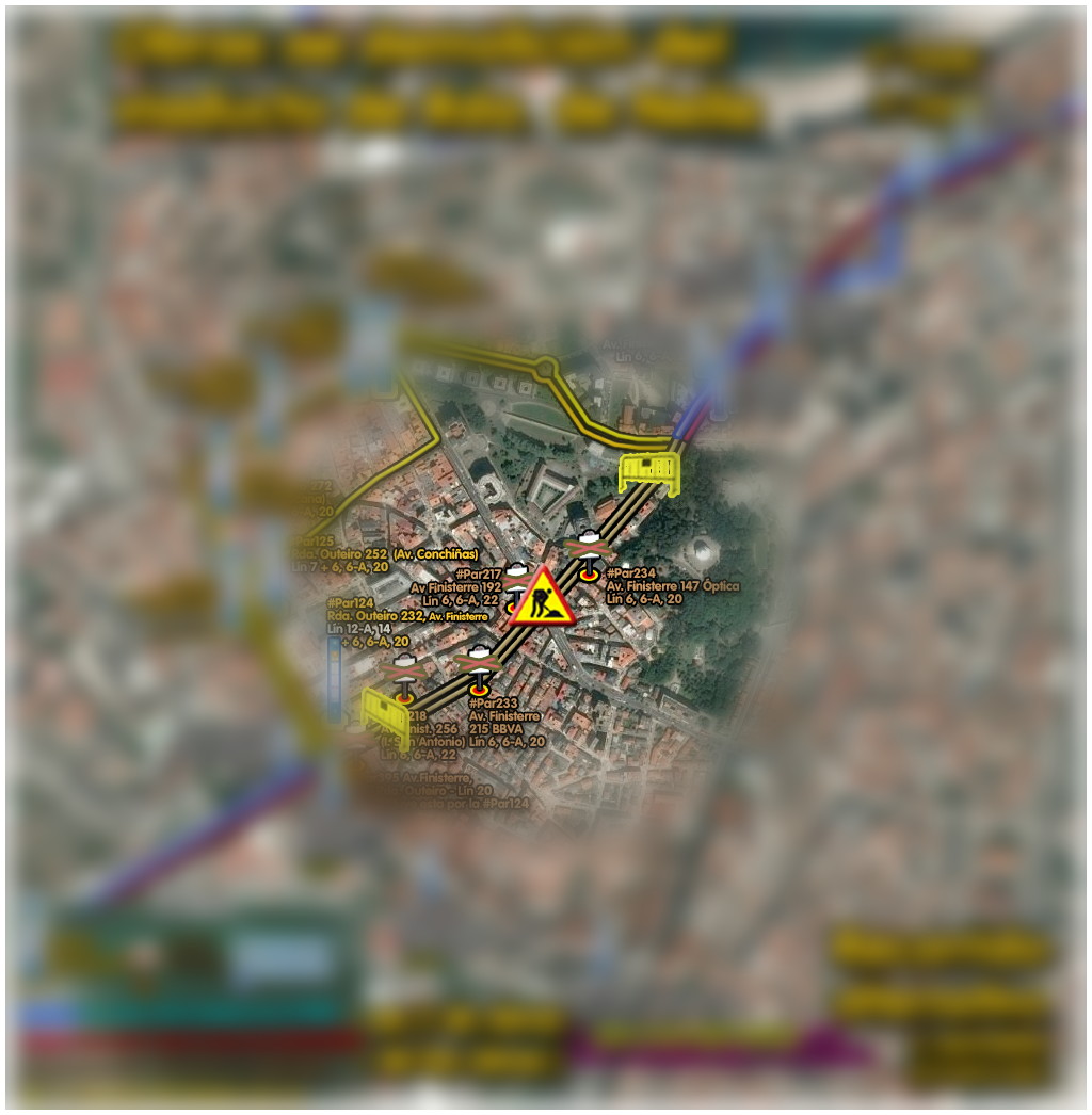 BlogBusurbano's tweet image. A cousa vai encamiñada!
O plano de paradas e recorridos alternativos por mor do derribo do viaduto da Rolda de Nelle xa ten certo xeito.
Liñas afectadas:
#Lín6 #Lín6A
#Lín20 #Lín22
#Lín12 
SINALARÁ:
Tramo cortado
Ruta alternativa
Paradas
&amp;gt;anuladas
&amp;gt;alternativas
&amp;gt;activas próximas