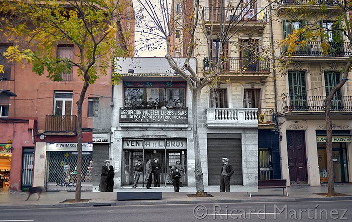 ricard_martinez's tweet photo. Un árbol de la carretera de Sants recuerda la historia de dos fotografías realizadas en momentos diferentes, aunque heridas por la metralla de un mismo cañonazo
#Refotografía #GuerraCivilespañola
https://t.co/Eq9xyPukif https://t.co/RgZuaYcAI1