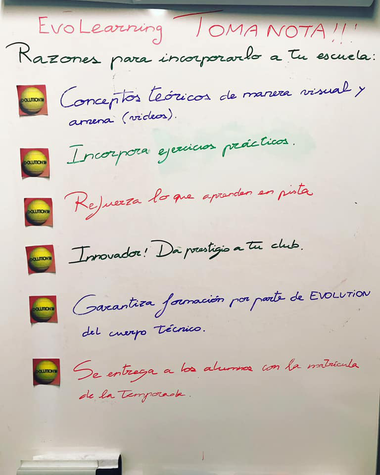 SportRacketM's tweet photo. Toma nota! Pizarra en mano te damos los puntos claves por los que creemos que EVOLearning puede ser un sello diferencial y de identidad innovadora para tu escuela! Toma nota rápido que borramos! 😉 #razonesbasicas #EVOLEARNING #juntosesmejor https://t.co/vOTjhXcRPb