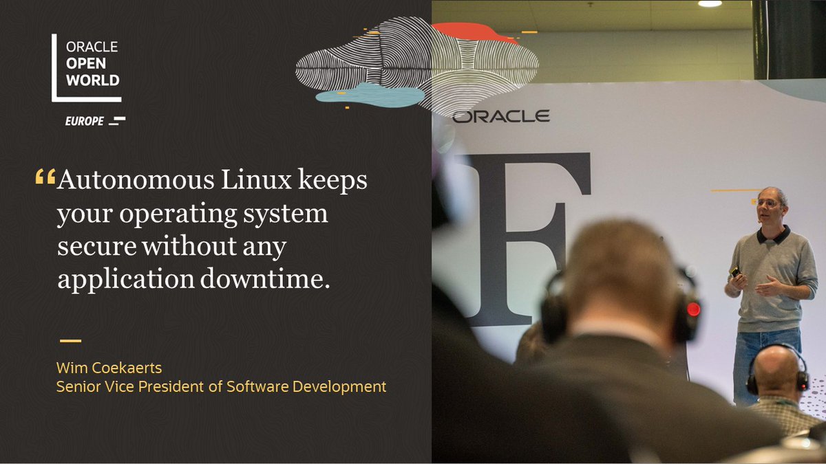 OracleLinux's tweet image. #ThrowbackThursday: Wim Coekaerts speaking at Oracle OpenWorld London about #OracleAutonomousLinux: @WimOracle #OOWLON @oracleopenworld