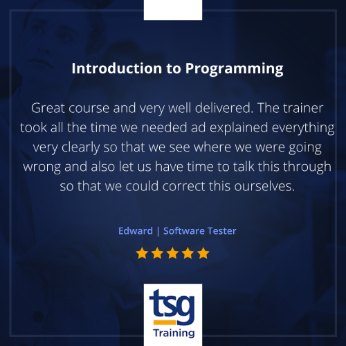 RosieTsg's tweet photo. Another 5 star review on our Introduction to programming course Course. Why not book on our next course. https://t.co/SL0yw5BAgD #programming #html #css #php #java #javascript #ittrainingprovider https://t.co/cc7J2ruJUI