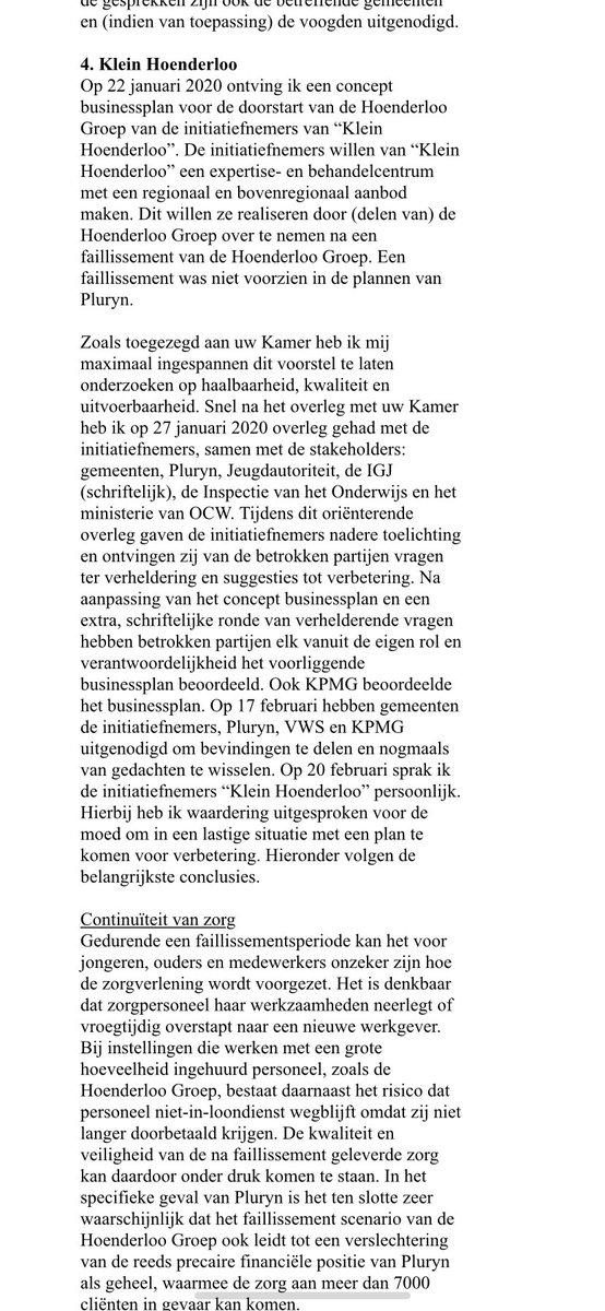 Totale onzinbrief van ⁦<a href="/hugodejonge/">Hugo de Jonge</a>⁩ over sluiting Hoenderloo Groep. 

Pluryn wil gewoon de grond verpatsen. 

Gaan we straks door het #CDA meemaken dat na 167 jaar zorg op dit terrein een AZC verreist? 

En geen verpleeghuis?