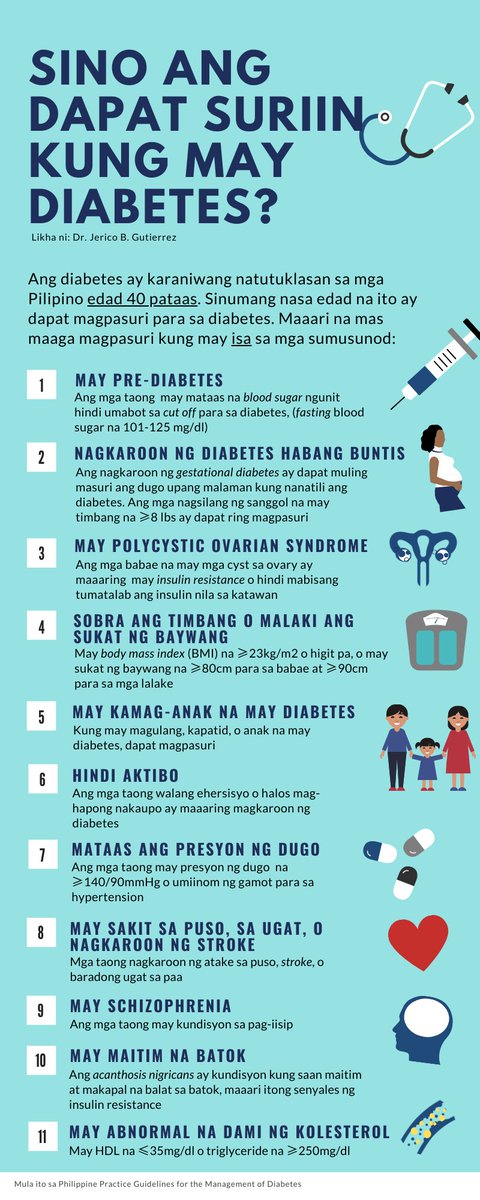 itisthehormones's tweet image. Sino nga ba ang dapat suriin kung may diabetes o wala? Basahin ang infographic upang malaman! #diabetesscreening #diabetes #endocrinology #diabetesrisk