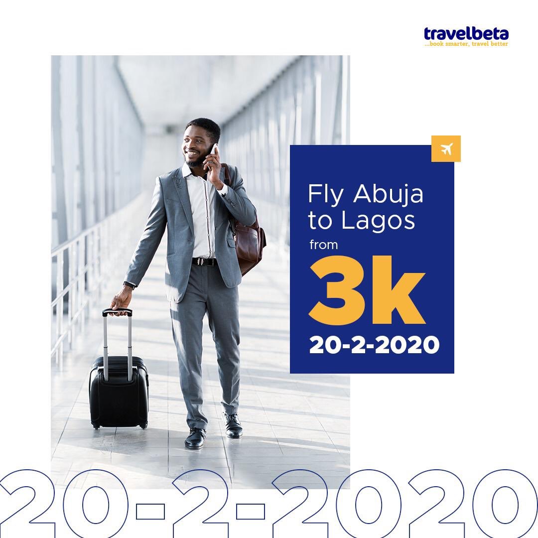 Auntyadaa's tweet photo. I decided to move my trip
Because from 12pm to 5pm today @Travelbeta will be offering flights to different destinations for just 3000 naira.
Tell me, who doesnβt like awoof? Lol
Iβll rather #TravelBetaForLess
Check https://t.co/8cAoKmmhzx for more info! https://t.co/muBcHRSNL6