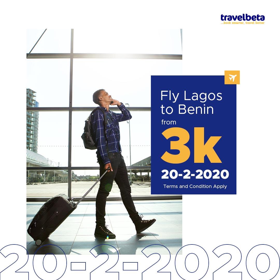 Auntyadaa's tweet photo. I decided to move my trip
Because from 12pm to 5pm today @Travelbeta will be offering flights to different destinations for just 3000 naira.
Tell me, who doesnβt like awoof? Lol
Iβll rather #TravelBetaForLess
Check https://t.co/8cAoKmmhzx for more info! https://t.co/muBcHRSNL6