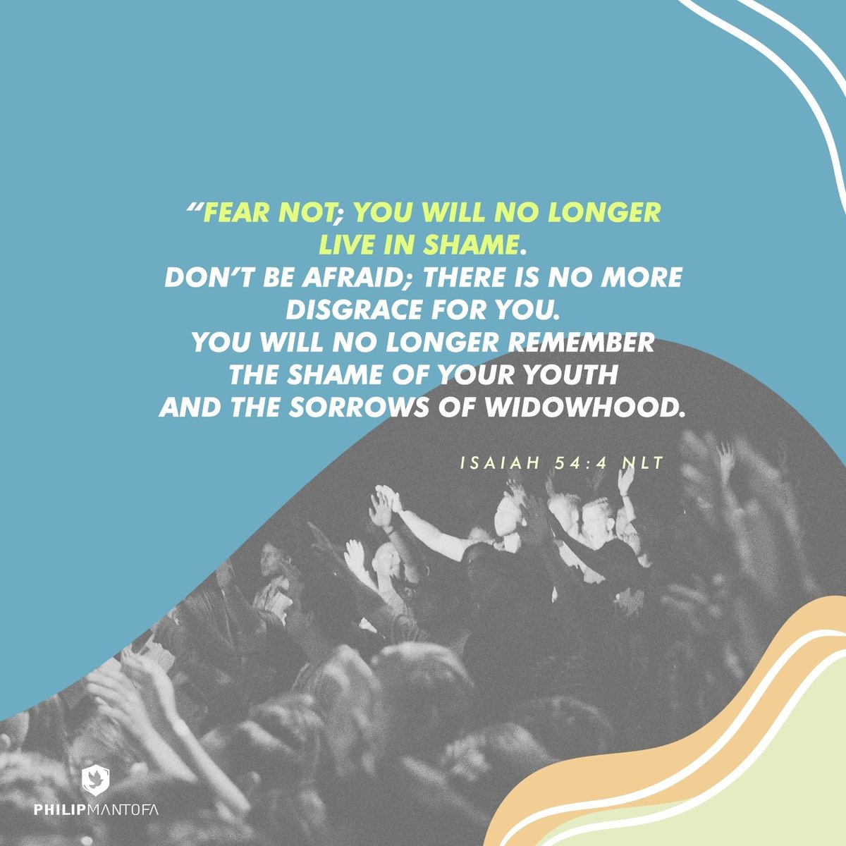 "Janganlah takut, sebab engkau tidak akan mendapat malu, dan janganlah merasa malu, sebab engkau tidak akan tersipu-sipu. Sebab engkau akan melupakan malu keremajaanmu, dan tidak akan mengingat lagi aib kejandaanmu." Yesaya 54:4

#bibleverse