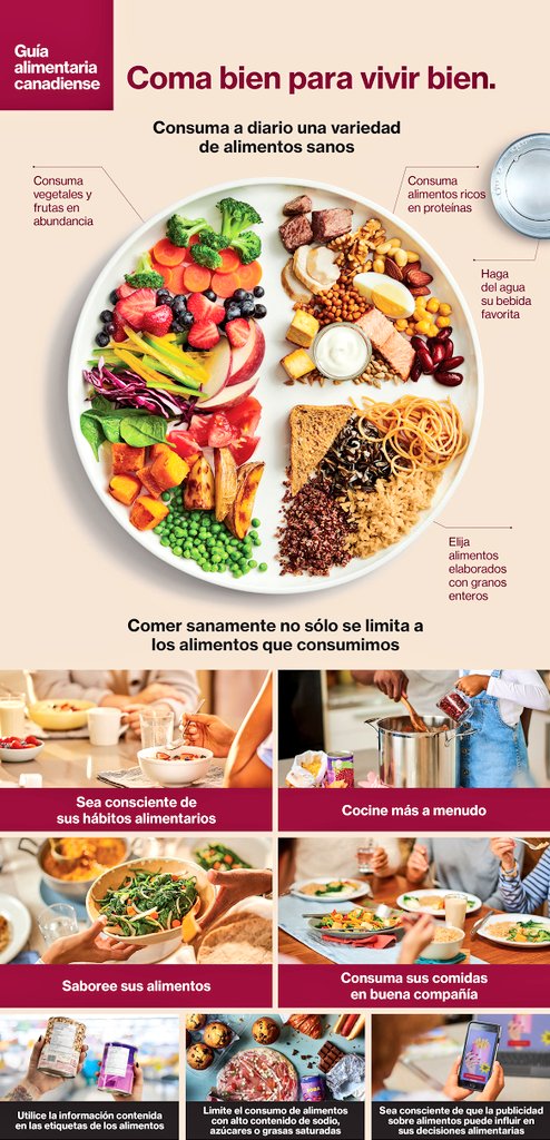 md_vera's tweet photo. 🍌 Guia alimentaria canadiense 2019... Coma bien para vivir bien... Como nuestro plato de #Alipa #SCS Adaptando la Guia #RNAO Prevención de Obesidad infantil @ayanperl @Patrici39251909 @BpsoCanarias @Fecanenfermeria https://t.co/9ibtuS9sRV
