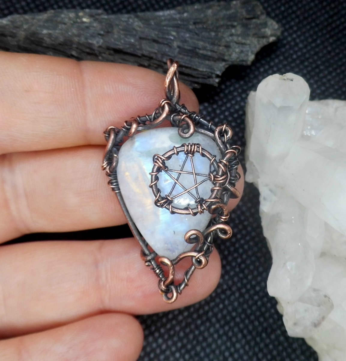 CharismaCrystal's tweet photo. #rainbow #moonstone #pentacle #pendant   
🌛https://t.co/aR9ORzrUPM🌜

#wicca #pagan #witchcraft #womaninbiz  #UKBizHour #pentagram #handmadejewelry #gothic #occult #etsy #craftbizparty #indiebizhour #handmadegifts #handmade #earlybiz #giftideas #druid #bohochic #oneofakind https://t.co/bVMph8nsIx