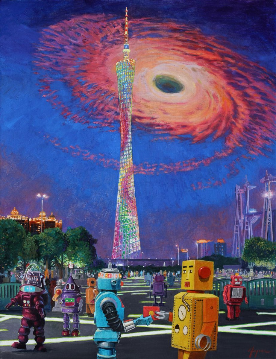 mixdevil66's tweet photo. Machine Man Memories: Artist #EricJoyner's new paintings of robots and doughnuts pay homage to David Hockney, Rudolph and Frosty @RobotsAndDonuts @coreyhelford https://t.co/RuDyLihZqS https://t.co/uJpqBR5sPD