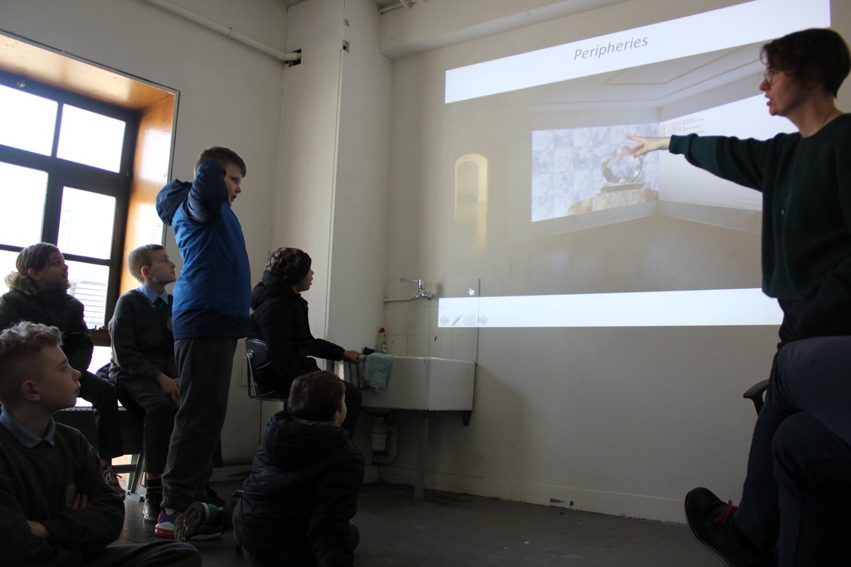 TBGandS's tweet photo. Kicking off #CreativeGenerations this year with a studio visit with @martinalobrien. These pupils from O'Connell CBS Primary School will be working with Martina, as Artist-in-Residence in their school.
Next stop @MetEireann!
Creative Generations is funded by @centralbank_ie https://t.co/bQfHCX1Poq