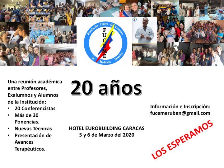FUCEMEinfo's tweet photo. Encuentro FUCEME 20 años pretende un reencuentro académico para debatir sobre temas de actualidad en Medicina Estética #fuceme https://t.co/xMExtd6ziB