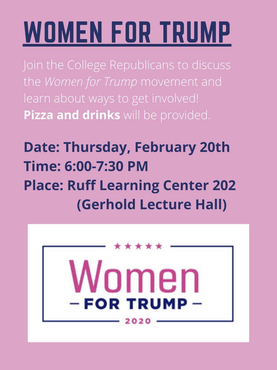 CapRepublicans's tweet image. Don’t forget to come by and hear our “Women for Trump” speaker today at 6:00pm in Ruff 202!! Looking forward to seeing you all there! 🇺🇸🐘