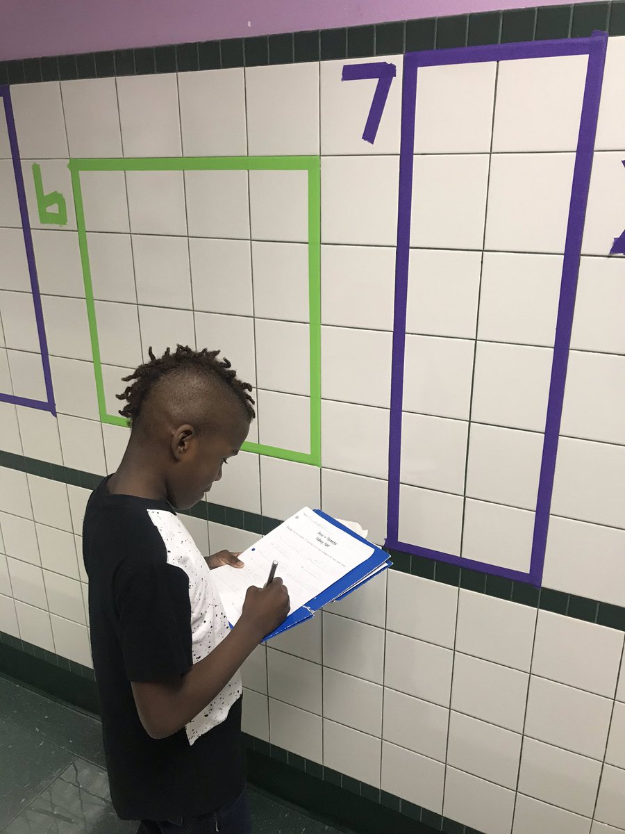 witty_KK's tweet image. Students at JB Little Elementary are on an area hunt using their wall tiles in Mrs. Thompson’s class! #aisdactivelearning #engage2learn