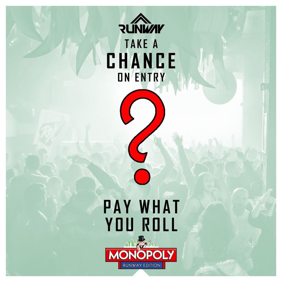 roxpromotions's tweet photo. 💲Life is full of opportunity and here at Runway we want you to TAKE A CHANCE!💲

@RunwayFriday / Monopoly Edition / Refreshers Special

🎲DM for Guestlist Entry &amp; for one week only pay what you roll (£1-£6!)🎲

50 £1 advanced tickets available at: https://t.co/wnyTtA0ZEH https://t.co/bDLiDbEZus
