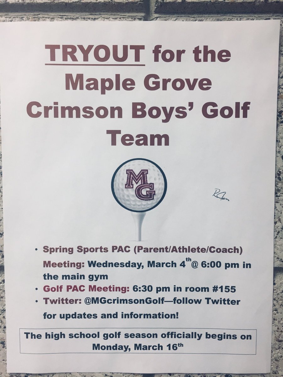 Spring Sport PAC Meeting March 4th @ 6 PM! #Crimsongolf