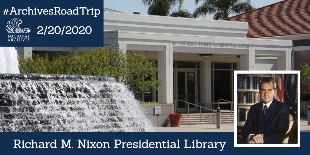 USNatArchives's tweet photo. On the 10th stop of our virtual #ArchivesRoadTrip we arrive in Yorba Linda, California, home to @NixonLibrary. Help us tag and transcribe records from the Nixon administration.

https://t.co/QWDYgF6MTj https://t.co/VObLjlvoBi