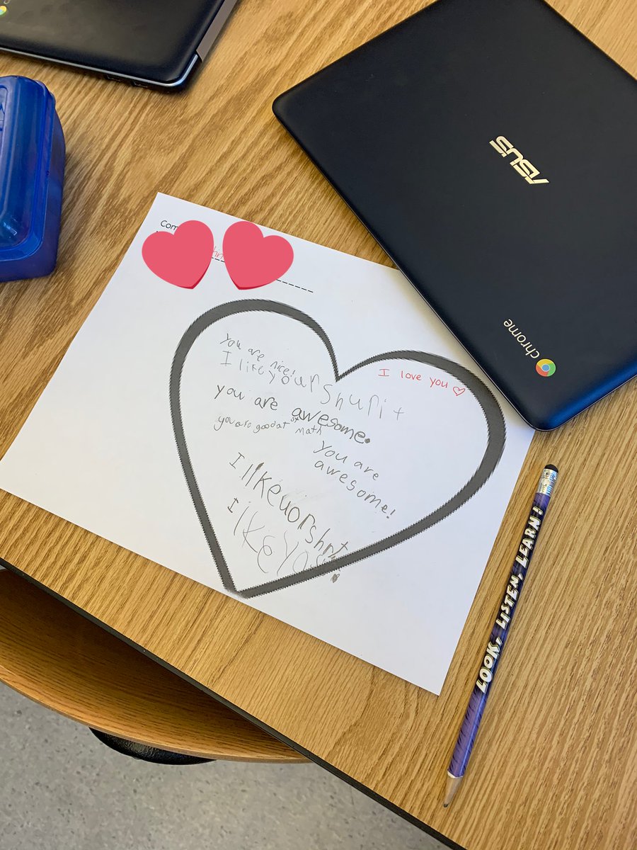 mccartney2grade's tweet photo. Writing compliments this morning to fill our hearts! Students picked up on it fast and made sure everyone had a compliment!! It’s the little things that make a person’s day! #dcsdpln #SEL #jeffjetssoar #2ndrocks #celebratED https://t.co/XjXwhsFFxd