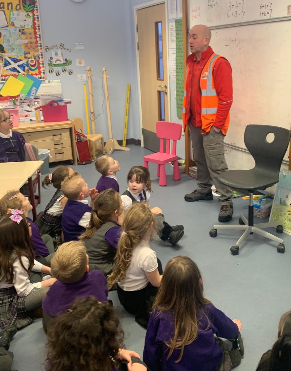 AnnanhillPS's tweet image. P1 have been reading Katie Morag delivers the mail and had a visit from Libby’s dad who is postman. He was answering all our questions about life as a postman #funinp1 #topictime