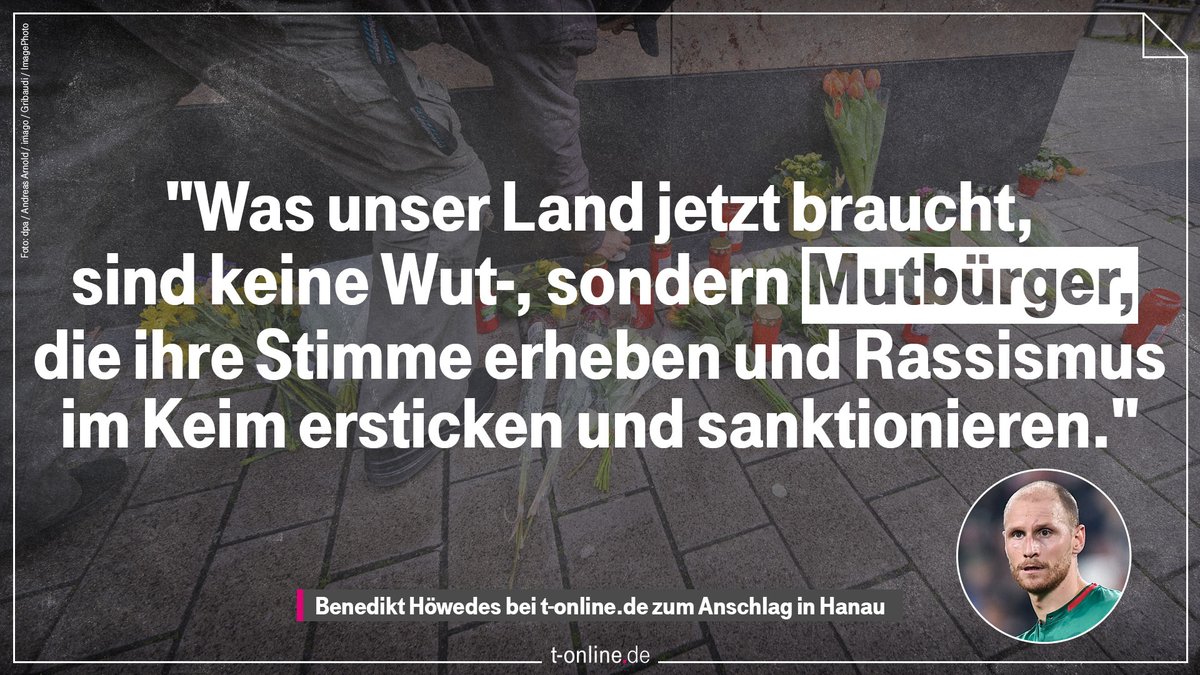 Der Anschlag in #Hanau macht auch @BeneHoewedes fassungslos. Unser Kolumnist hat zu der abscheulichen Tat eine klare Meinung: