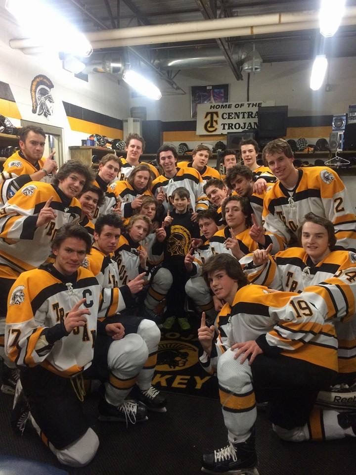 I love this program. He was an honorary captain five years ago and now a Freshman defenseman on our team. When the ‘littles’ come into the room he remembers how the guys treated him and he’s passing it along. #HCProgram #TrojanPride #SBG #8OD