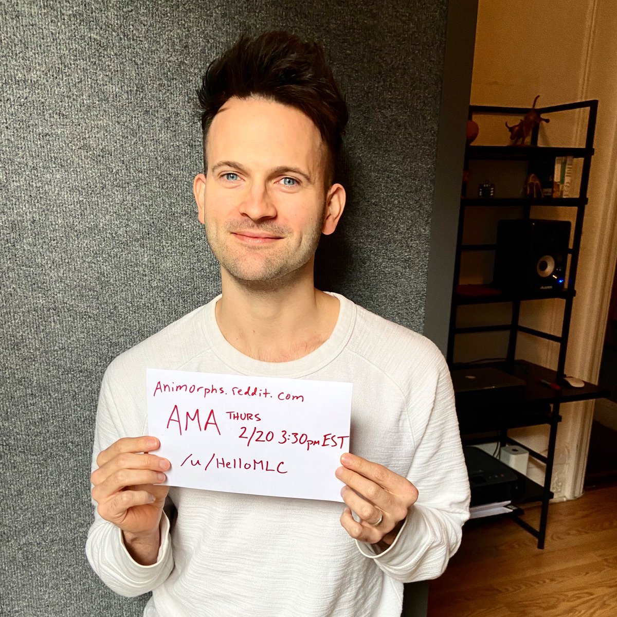 Today at 3:30pm EST I’ll be hosting an AMA (Ask Me Anything) on Reddit’s Animorphs subreddit! I voice the character of Tobias in the new #audiobooks for @Scholastic, written by @kaaauthor. (I learned how Reddit works just for this 🙃) #RedditAMA #animorphs