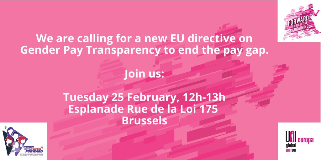 📢On Tuesday 25/02 join us to demand #equalpay!
What do we want?
🗣️A #paytransparency Directive that ends #paysecrecy!
For more info 👇
facebook.com/events/3671126…