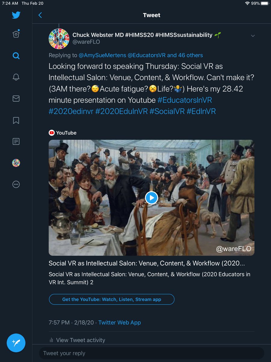 wareFLO's tweet photo. @EducatorsVR @TechNurseJon @TechyLeaderEDU @geoparadigm @AltspaceVR @MysterySteve @SocialVRChat @mattmiesnieks @MetaverseDance @NHSEngland Can't make it? (Work nights? π 3AM there?π΄Acute fatigue?π₯±Life?π€·ββοΈ) Here's my 28.42 minute presentation on Youtube #EducatorsInVR #2020edinvr #2020EduInVR #SocialVR #EdInVR https://t.co/pUcoscOABv https://t.co/zYY0UNPwbF