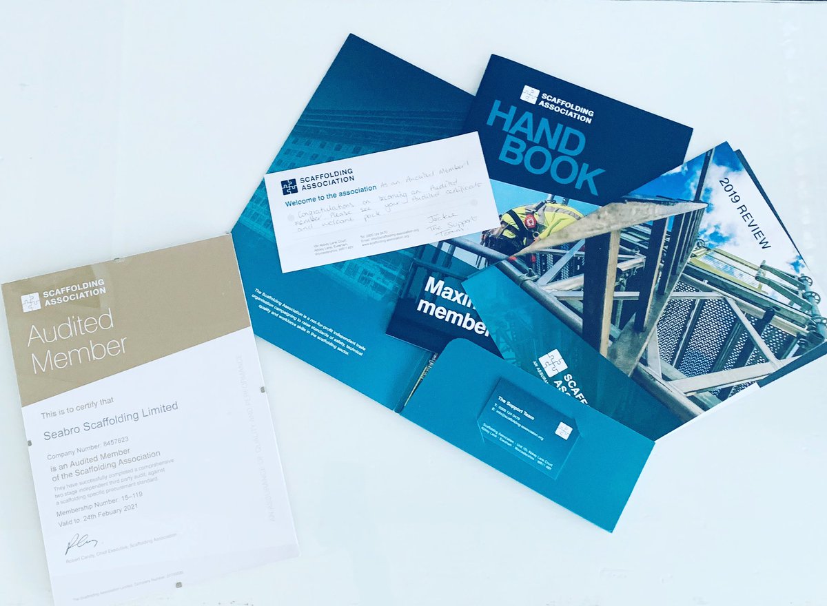 SeaBroLtd's tweet photo. Always nice receiving a certificate... 🙌🏻 we are now fully audited members of The Scaffolding Association!

#safetyfirst #scaffolding #construction #development #accreditation #essex #london https://t.co/qDcTiqNgdT