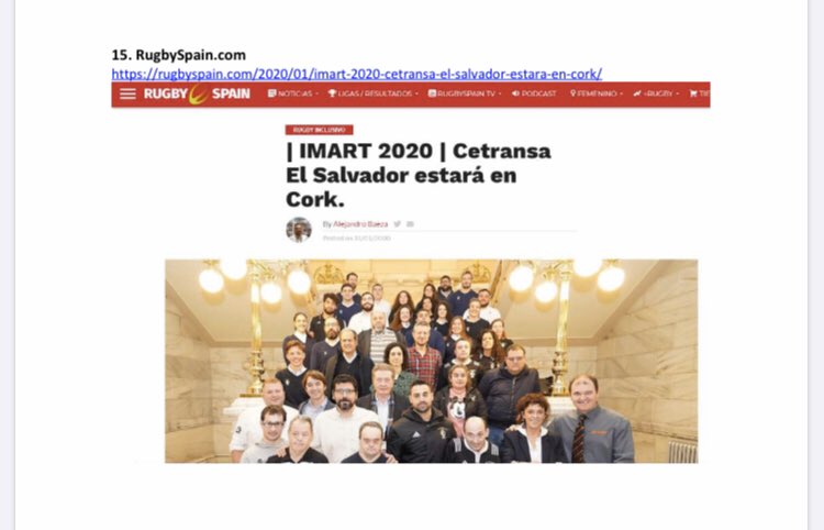 IMART_worldcup's tweet photo. Great to see #IMART2020 featured in @rugbyESP_ @Chami_Rugby #BetterTogether https://t.co/P6p9JiAGBN