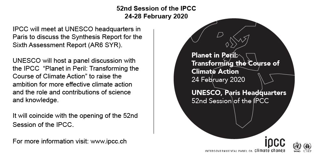 IPCC_CH's tweet photo. #IPCC meets in Paris to discuss major 2022 climate change report at its 52nd Plenary Session
@UNESCO
Read more➡️ https://t.co/0JTIzVH0WE https://t.co/aVctlDavoE