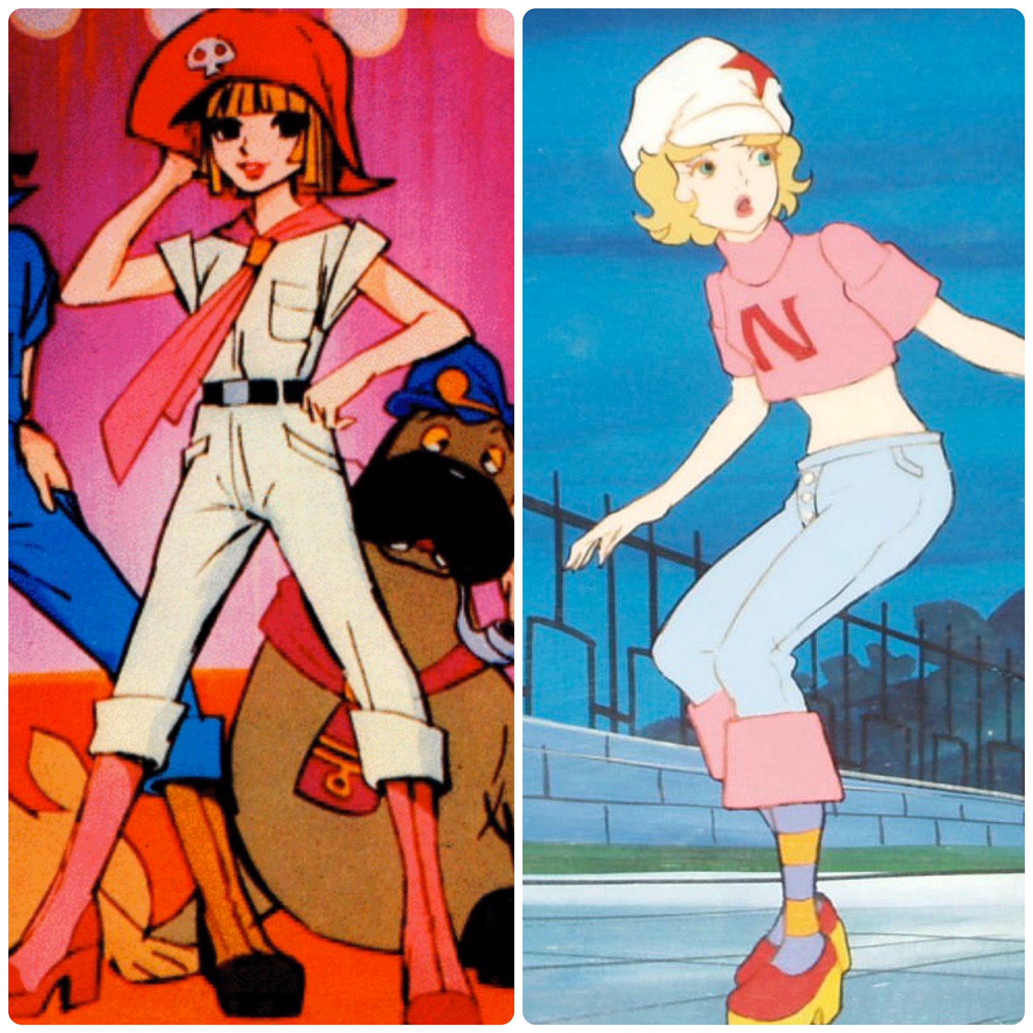 昭和アニメ　パンチラ 空色ノキモチ в X: „森雪やアフロディアのようにDCブランドじゃなくてもオシャレな洋子とテル😊  テルのファッションは、70'sテイストあふれるキュートなデザイン🌷✨🍒✨ キャスケットと合っていますね💖 パンツもヒップハンガーです #タツノコ アニメ #昭和レトロ #70年代 ...
