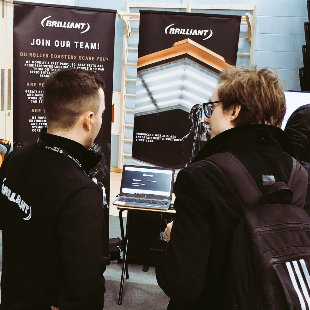 BrilliantStages's tweet photo. Brilliant is LIVE at University of Bath’s  Career &amp; Placement Fair! Meet us at Stand 6 to discover what a career in the live event industry can look like for you! 

#BeBrilliant #LiveEvents #Careers #ProjectDesigner #ProjectManager https://t.co/FWnYRLiZCe