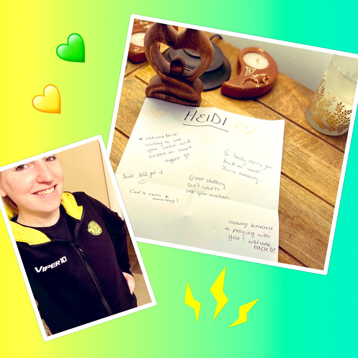 heidihi9's tweet photo. Feeling fab to be back training and on court with the @TonghamNC girls. Loving the #wallofLove to each other! #thisgirlcan #netballOnMatLeave #timeToGetFitAgain https://t.co/M68ho8JJCX