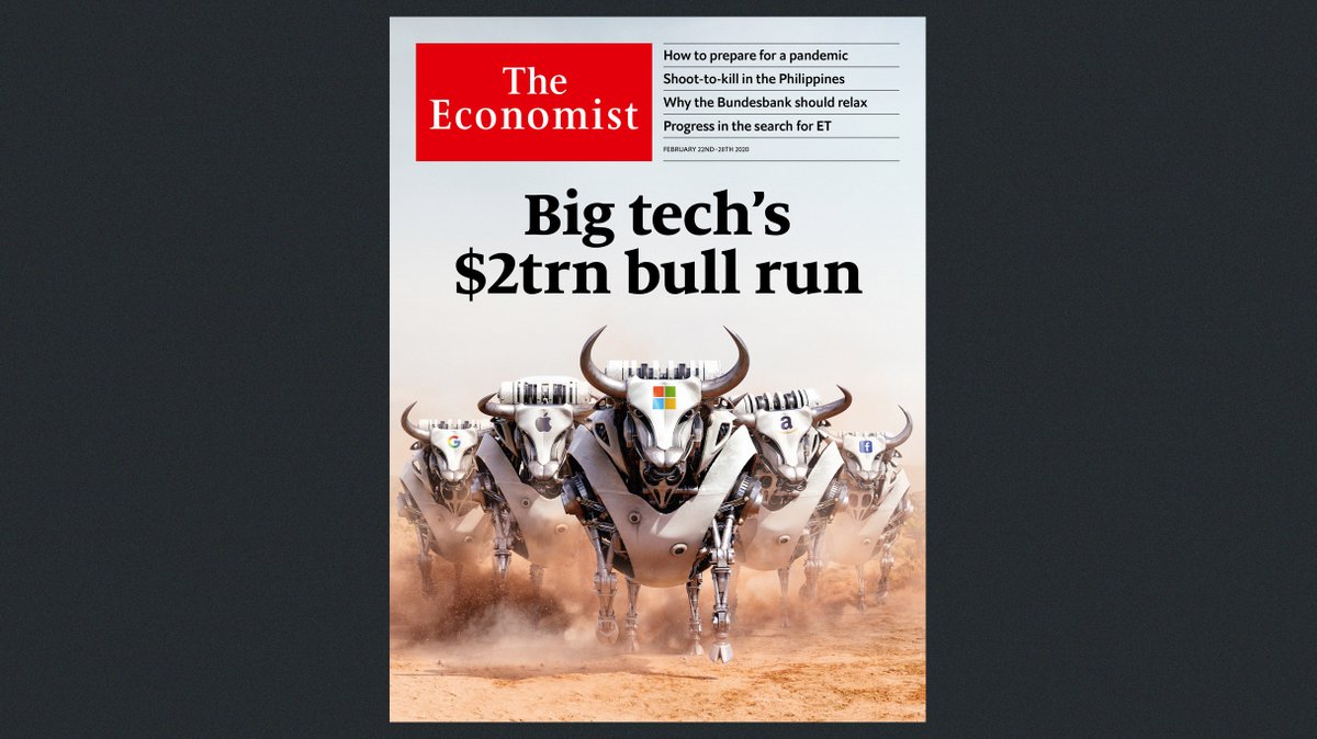 TheEconomist's tweet image. America's biggest tech firms seem unstoppable. Is the techlash over? Not so fast. Our cover this week econ.st/2uZDP6w