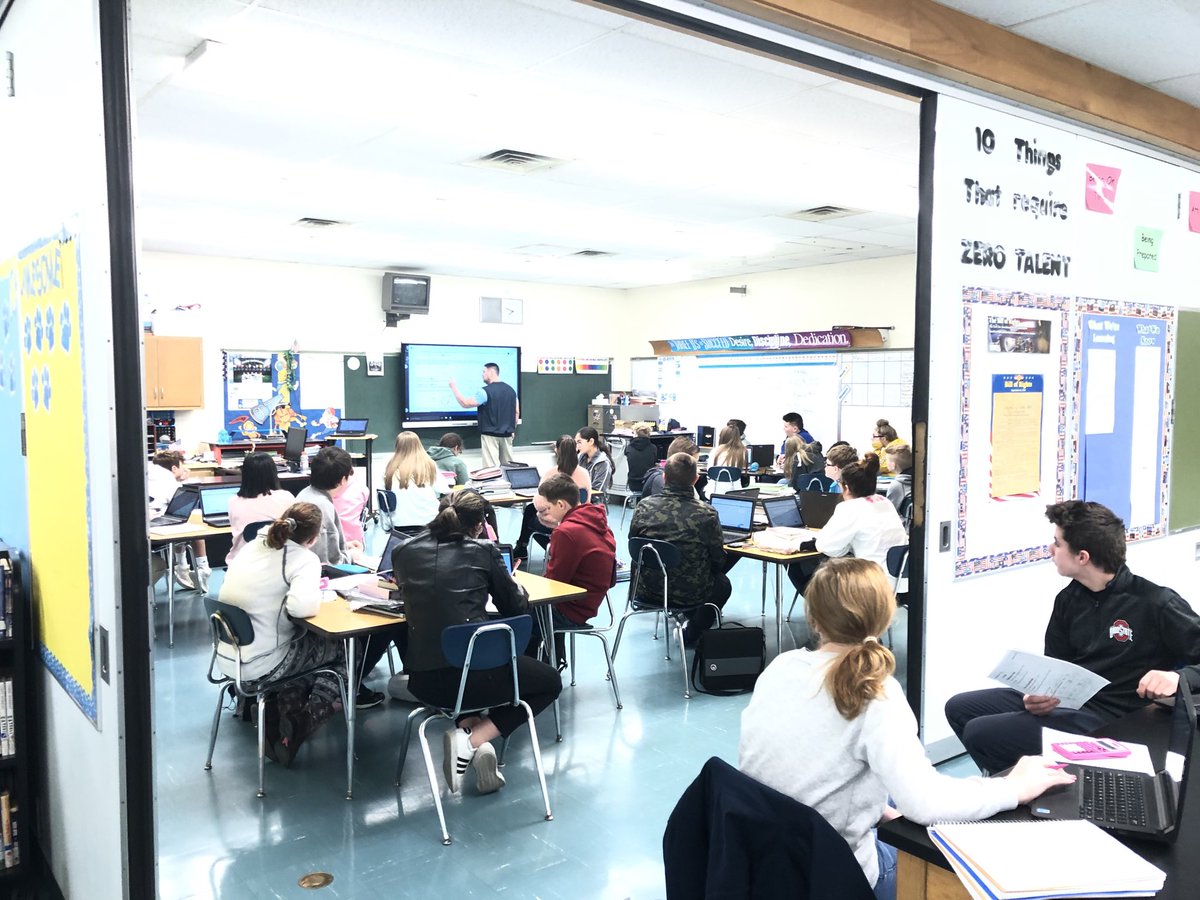 BathMidSchool's tweet photo. About 40 7th graders and Mr. Miller in early for test prep.  Good things happening at BMS before school day even starts!#BathWilldcatNation https://t.co/iH8fMT92Ti