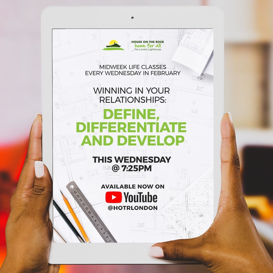 hotrlondon's tweet image. How to #DefineDifferentiateDevelop your relationships by Pastor @temiodejide is available to watch now on youtube.com/hotrlondon (link in bio). Next week is “Big Relationships Questions”. Send in your questions via bit.ly/lifeclassfb or SMS +447500758026