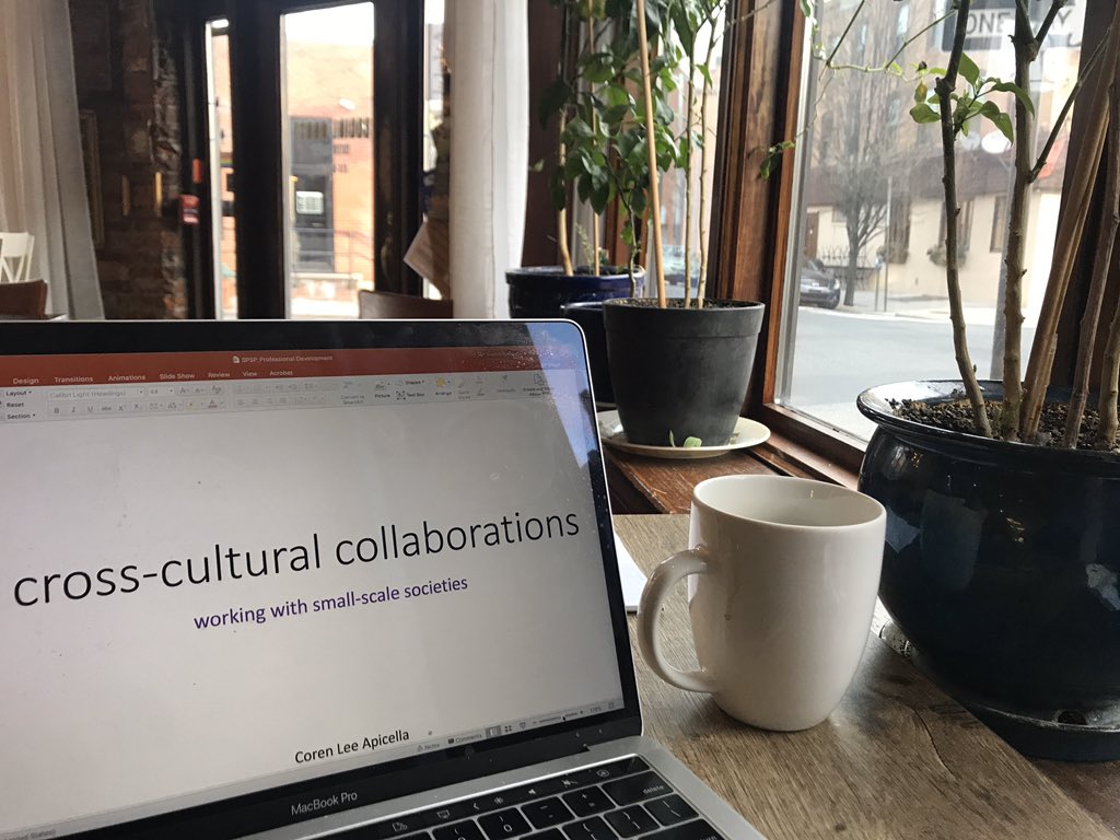 corenapicella's tweet photo. Day 3 of 7 of my life in pictures. Starting to write my professional development talk on cross-cultural collaborations involving small-scale societies for #SPSP20. I welcome suggestions/advice on what to cover. I was nominated by the @upennedenlab. I nominate @DorsaAmir. https://t.co/OqgSCYCagj