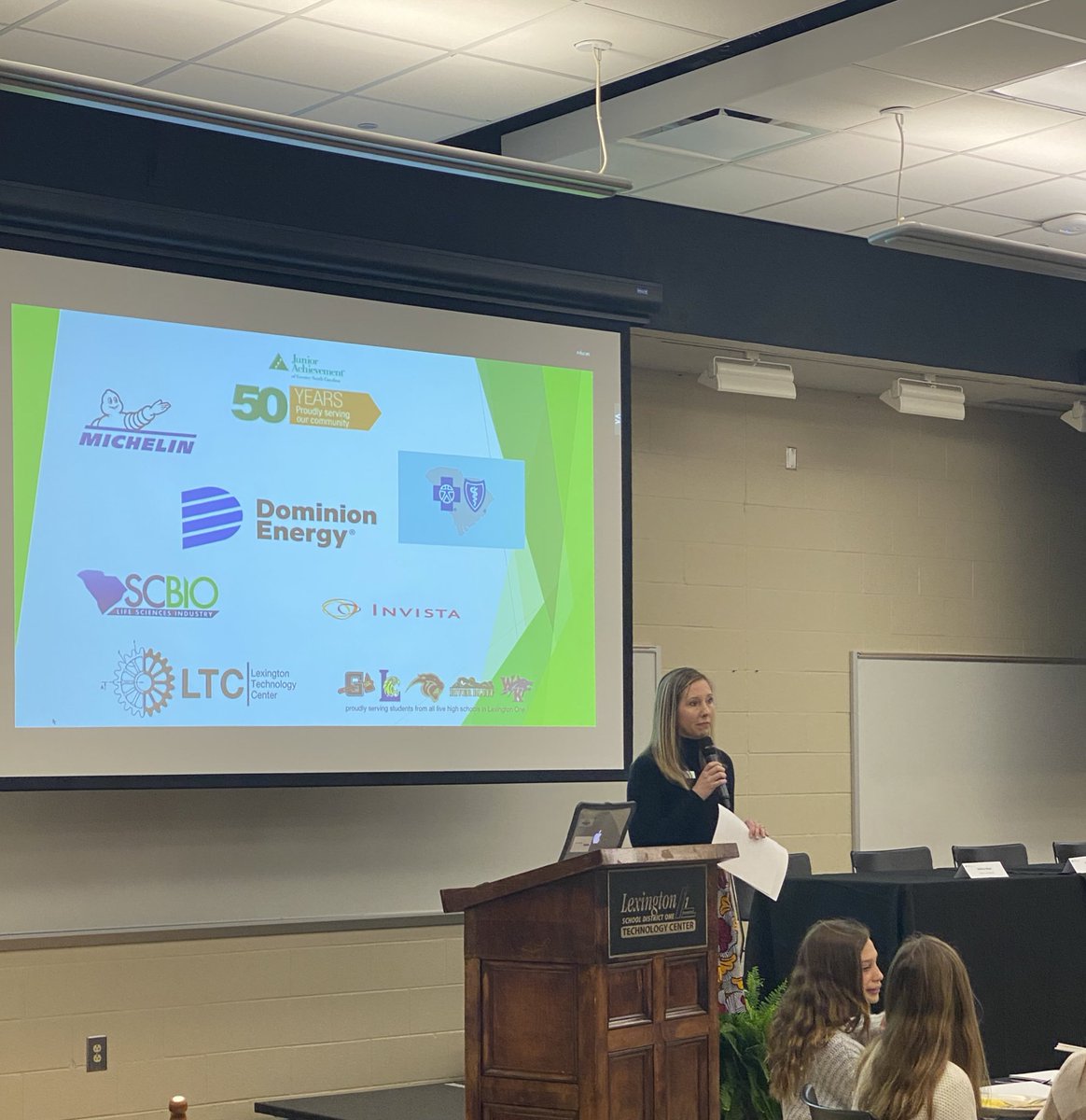 Great to be at the <a href="/LexTechCenter/">Lexington Technology Center</a> with <a href="/JACSC/">JA of Greater SC</a> to talk about #girlsinstem.