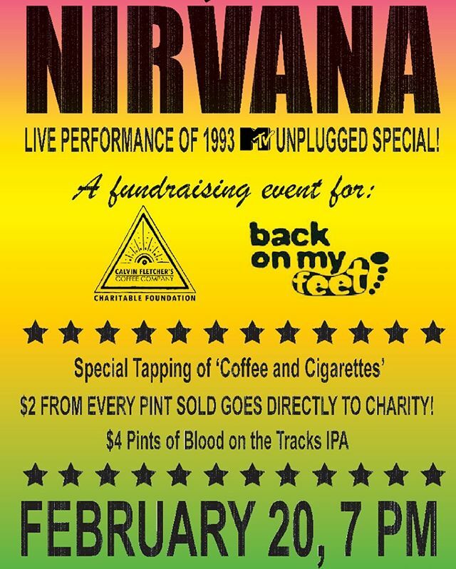 Tonight at 7pm!! Come support a great cause and take a step back in time as the the entire Nirvana Unplugged MTV special is performed live by local musician Matt Miller and friends. $2 of every pint sold will be donated directly to charity!  @cfcccharita… ift.tt/2uRPtAE