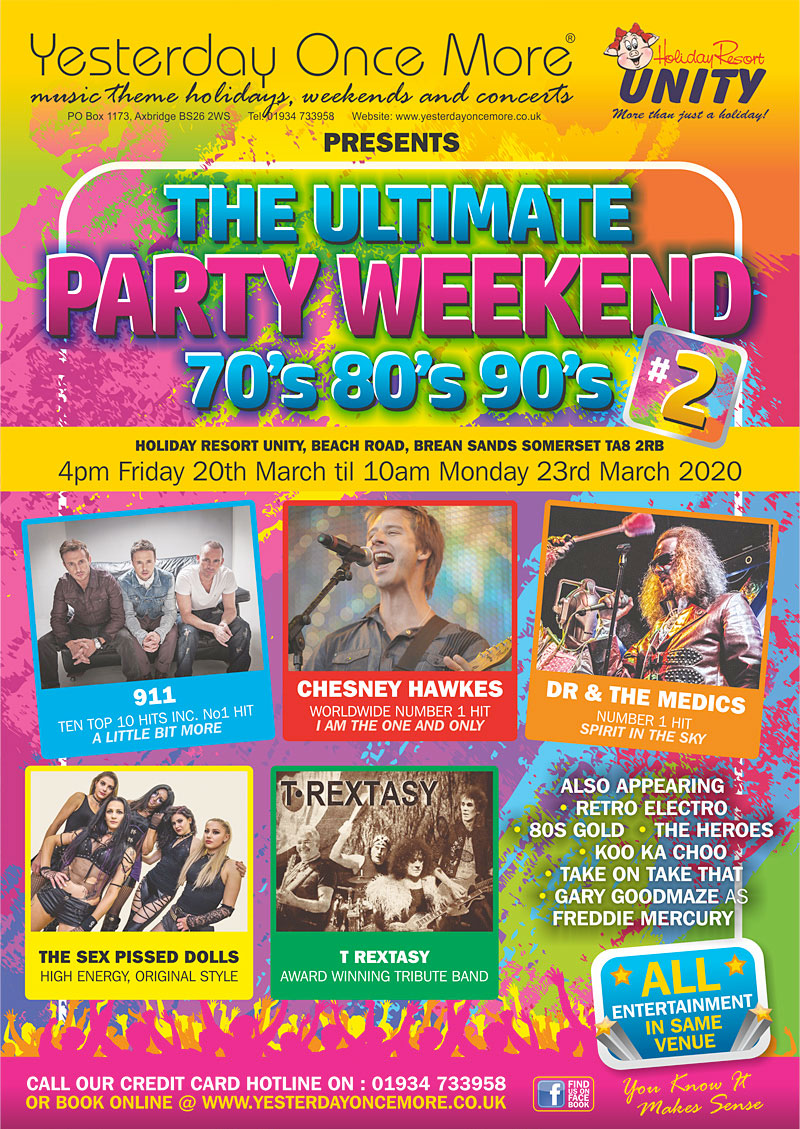 BreanSands's tweet photo. 🎉🌈Our 70's, 80's &amp; 90's weekend is back! 🌈🎉
Last year's party weekend was so popular, we've decided to do it all again! Yesterday Once More will be hosting this non-stop retro music weekend.

Purchase tickets today to avoid disappointment:
https://t.co/zd2cABDkZC https://t.co/i7YpmzaP60