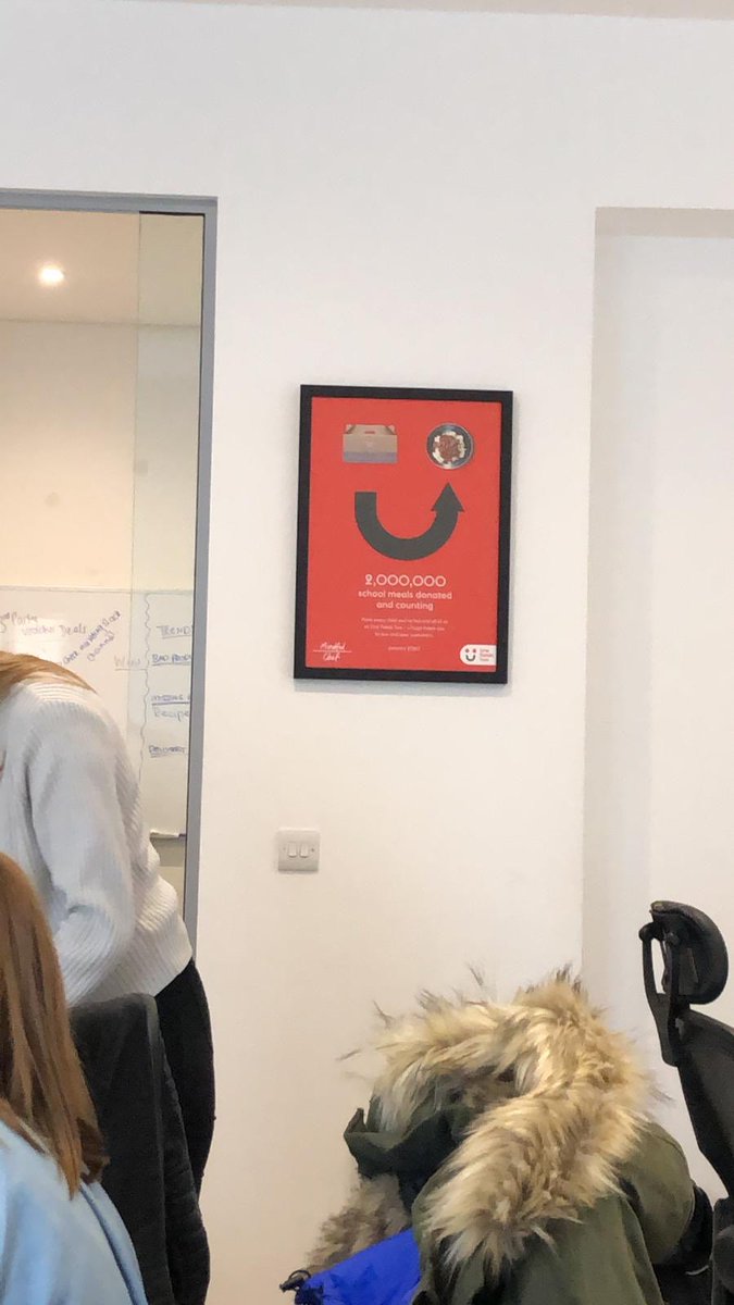 So pumped about this! @mindfulchef  have now donated 2,000,000 school meals through One Feeds Two. We love that they prize this poster that adorns their office wall. Here’s their take on our partnership: blog.mindfulchef.com/mindful-chef-x…