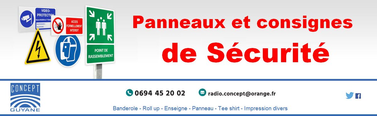 conceptguyane's tweet image. Panneau de sécurité personnalisé
📧 radio.concept@orange.fr / ☎️0694 45 20 02
#banderole #guyane #signaletique #cayenne #impression