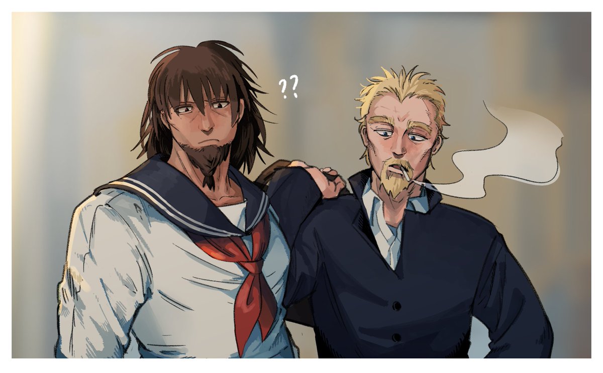 Xinyialabamaman's tweet photo. Viking School !
Actually I'm just thinking about if Bjorn is a JK he'll be super hot, and Floki is very suitable for being a high school teacher XDDDD
In addition, students in this paro are all Vikings, but some of them are JK others are DK for no reason :D https://t.co/RpdaBieQEm