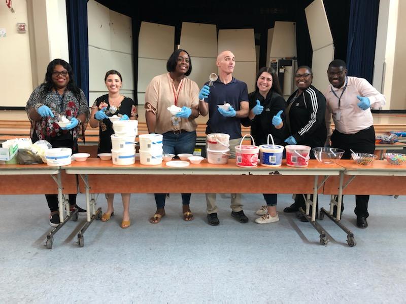 North_Miami_MS's tweet photo. It's always a fun time when ice cream is served! Thanks to the Social Studies Department for celebrating students for proficiency on the MYA at our annual Ice Cream Social! #highexpectations #setgoalsmeetgoals @MDCPSNorth @MDCPSDAS https://t.co/rvPClRzvVm
